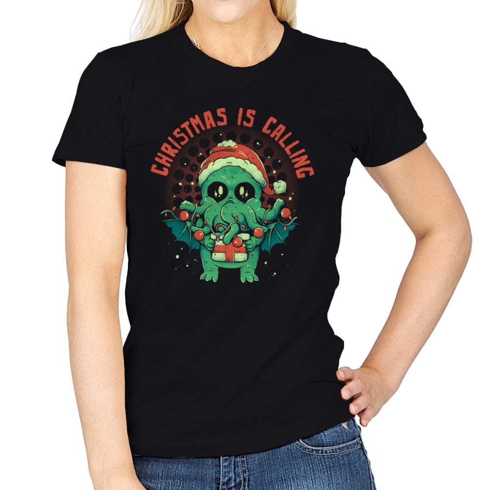 Christmas is Calling - Womens T-Shirts RIPT Apparel Small / Black