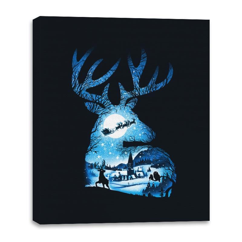 Christmas Reindeer - Canvas Wraps Canvas Wraps RIPT Apparel 16x20 / Black