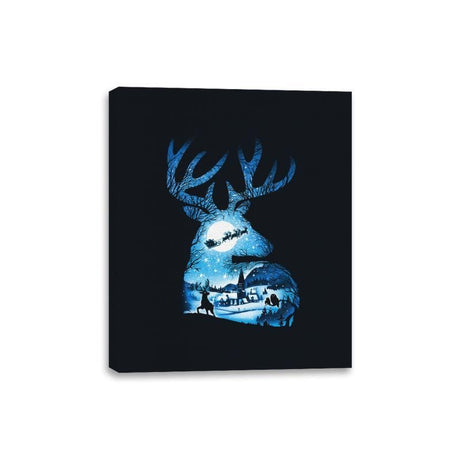 Christmas Reindeer - Canvas Wraps Canvas Wraps RIPT Apparel 8x10 / Black