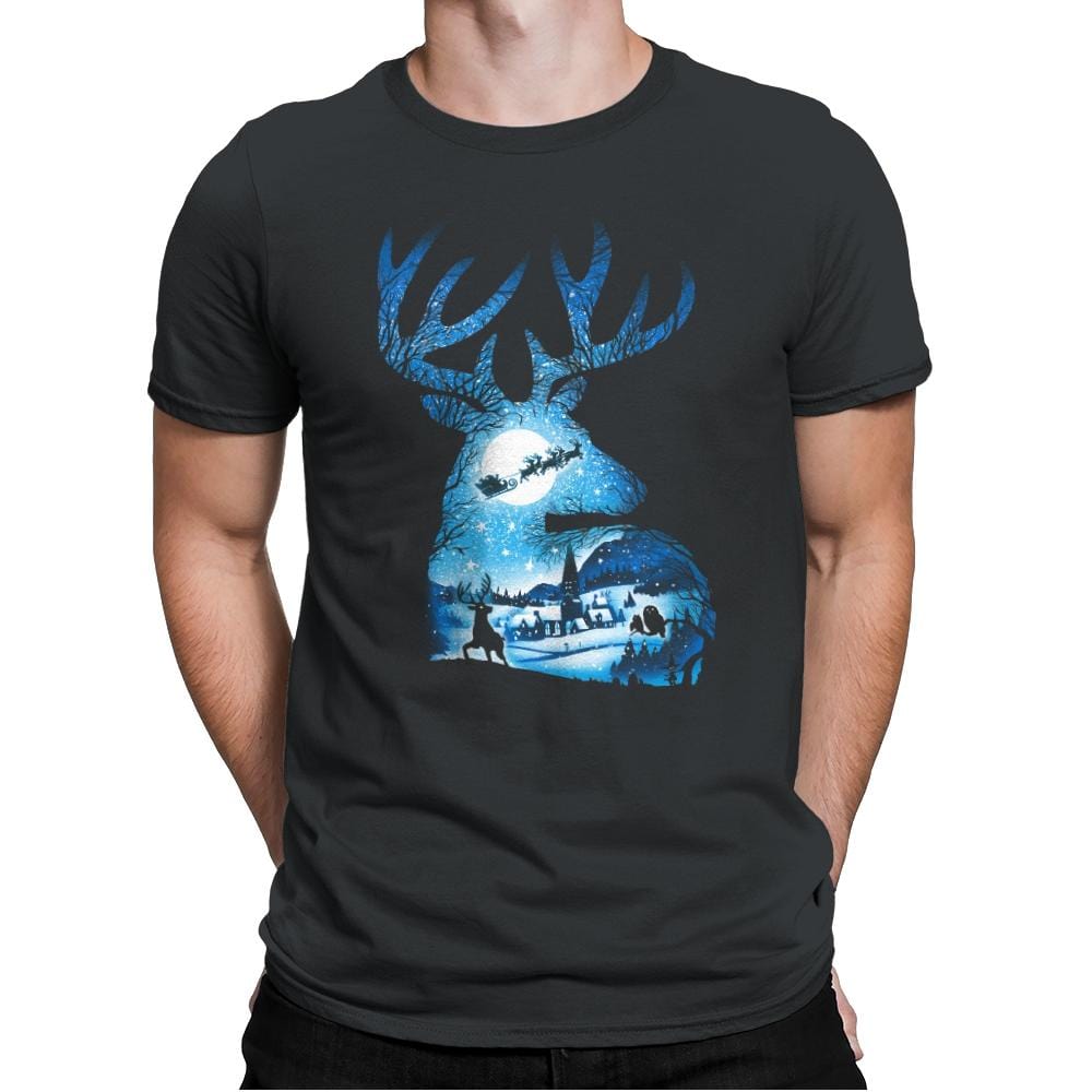 Christmas Reindeer - Mens Premium T-Shirts RIPT Apparel Small / Heavy Metal