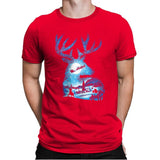 Christmas Reindeer - Mens Premium T-Shirts RIPT Apparel Small / Red