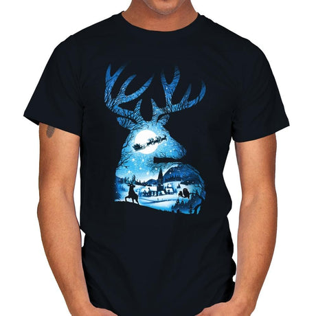 Christmas Reindeer - Mens T-Shirts RIPT Apparel Small / Black