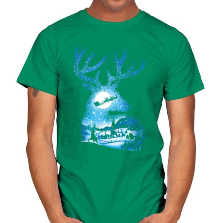 Christmas Reindeer - Mens T-Shirts RIPT Apparel Small / Kelly