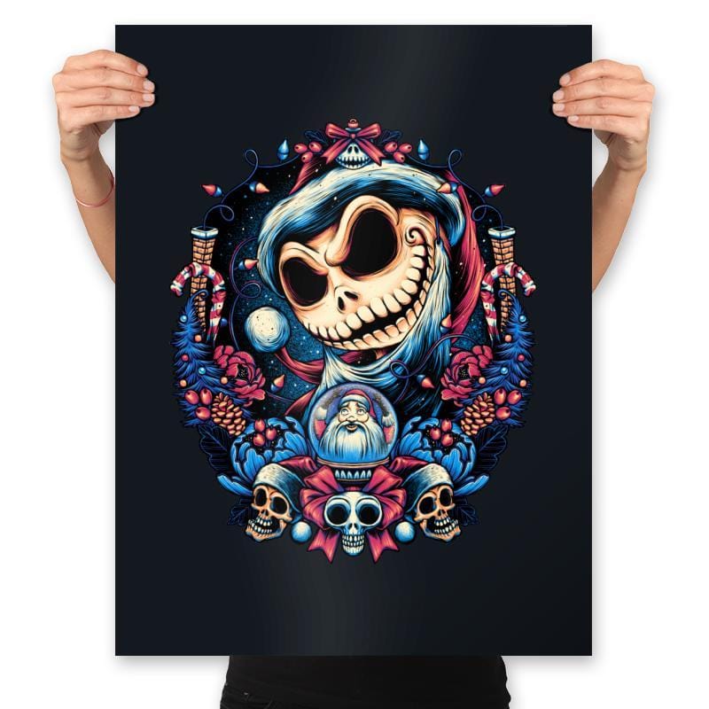 Christmas Skeleton King - Prints Posters RIPT Apparel 18x24 / Black