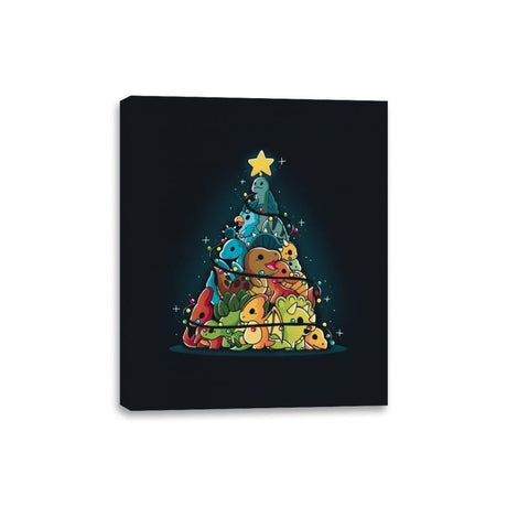 Christmas Tree Dinosaurs - Canvas Wraps Canvas Wraps RIPT Apparel 8x10 / Black