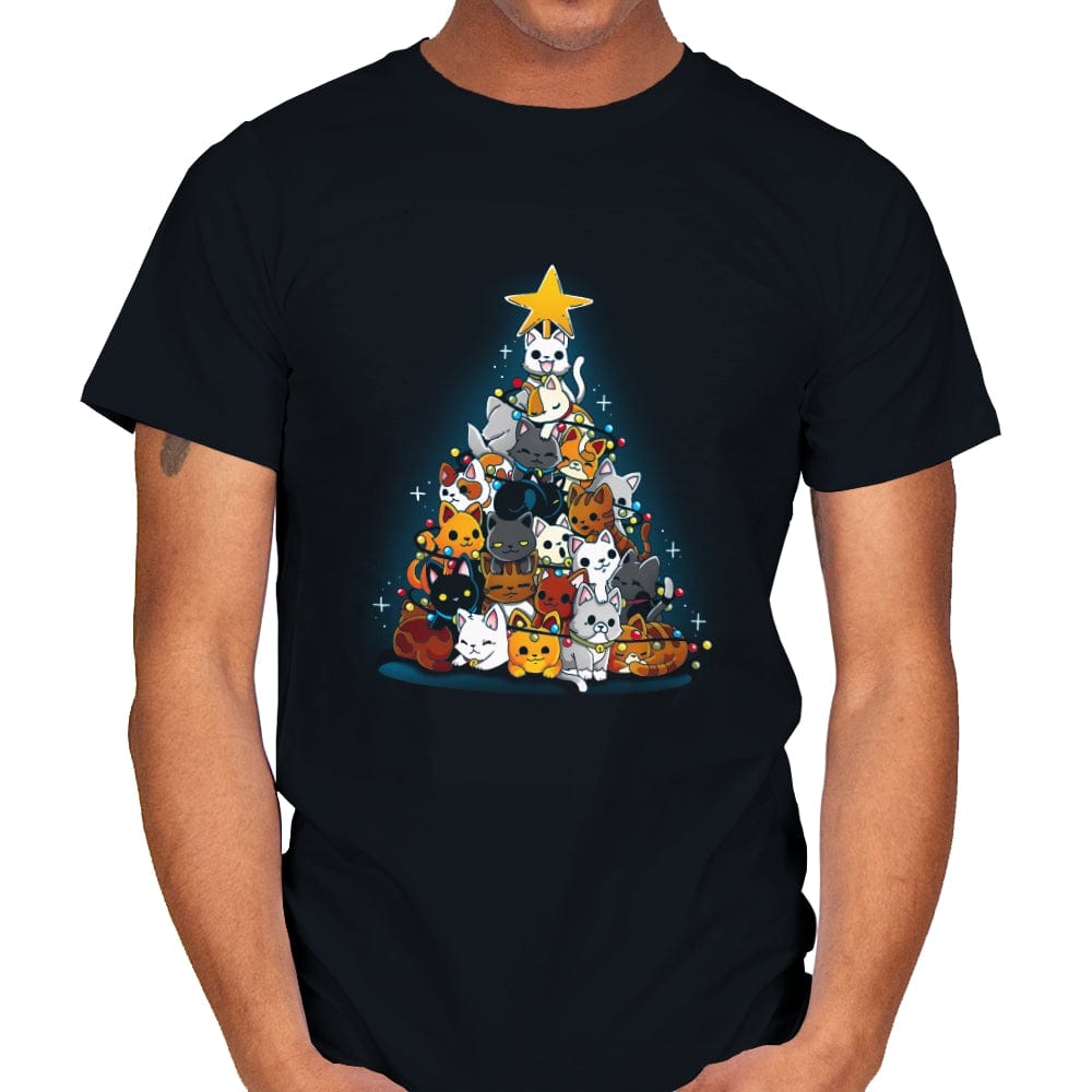 Christmas Tree Kittens - Mens T-Shirts RIPT Apparel Small / Black