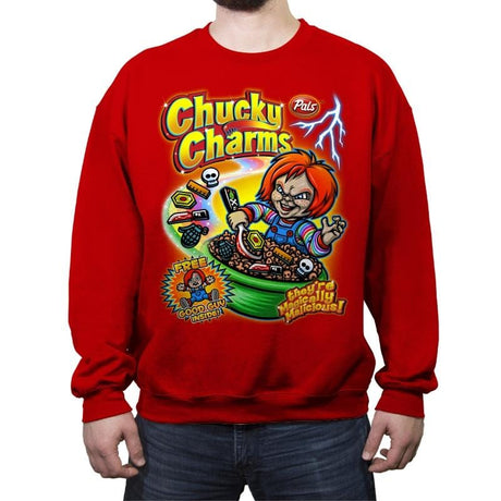 Chuck Charms - Crew Neck Sweatshirt Crew Neck Sweatshirt RIPT Apparel Small / Red