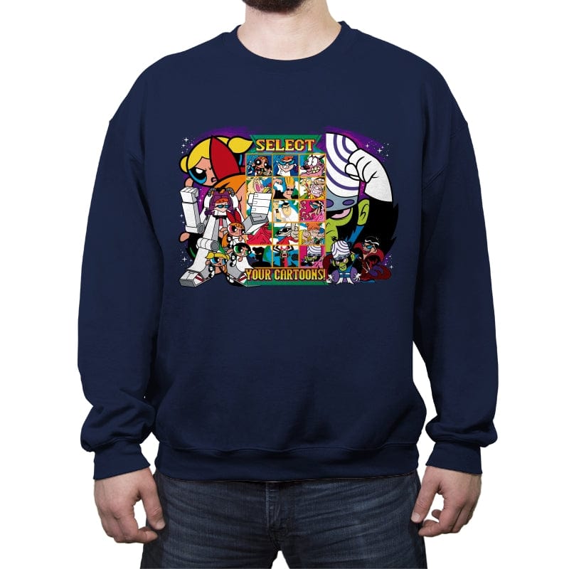 Clash of Cartoons - Crew Neck Sweatshirt Crew Neck Sweatshirt RIPT Apparel Small / Navy