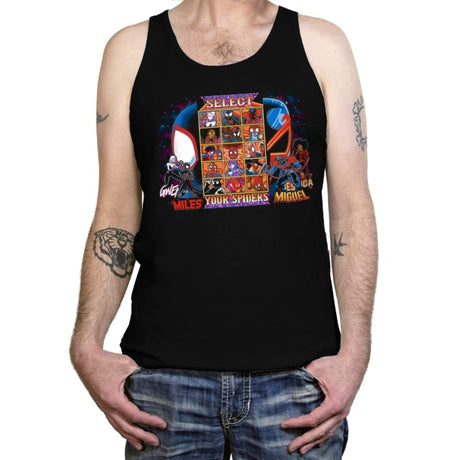 Clash of Spiders - Tanktop Tanktop RIPT Apparel X-Small / Black