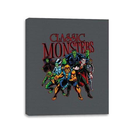 Classic Monsters - Canvas Wraps Canvas Wraps RIPT Apparel 11x14 / Charcoal