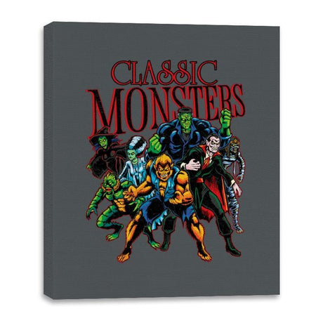 Classic Monsters - Canvas Wraps Canvas Wraps RIPT Apparel 16x20 / Charcoal