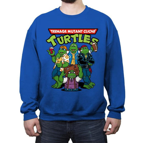 Cliché Turtles - Crew Neck Sweatshirt Crew Neck Sweatshirt RIPT Apparel