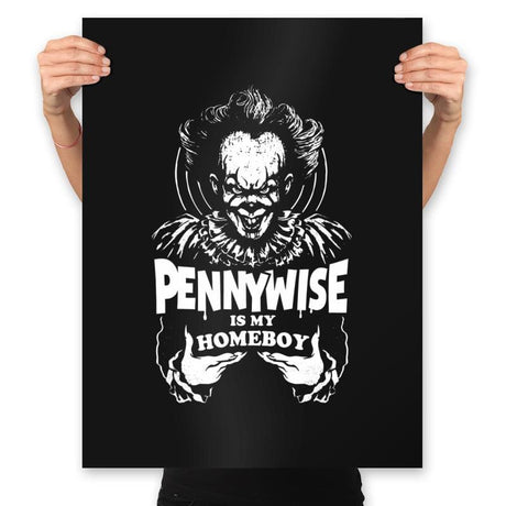 Clown Is My Homeboy - Prints Posters RIPT Apparel 18x24 / Black