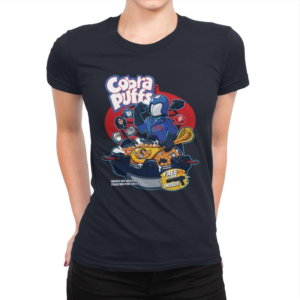 Cobra Puffs - Womens Premium T-Shirts RIPT Apparel Small / Midnight Navy