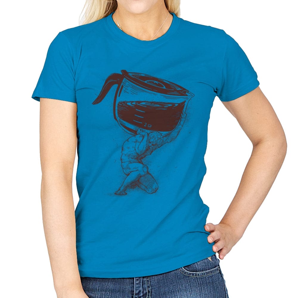 Coffee Atlas - Womens T-Shirts RIPT Apparel Small / Sapphire