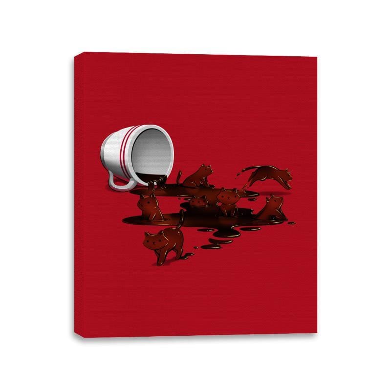 Coffee Cat - Canvas Wraps Canvas Wraps RIPT Apparel 11x14 / Red