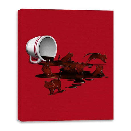 Coffee Cat - Canvas Wraps Canvas Wraps RIPT Apparel 16x20 / Red