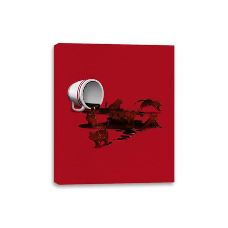 Coffee Cat - Canvas Wraps Canvas Wraps RIPT Apparel 8x10 / Red