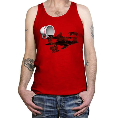 Coffee Cat - Tanktop Tanktop RIPT Apparel X-Small / Red