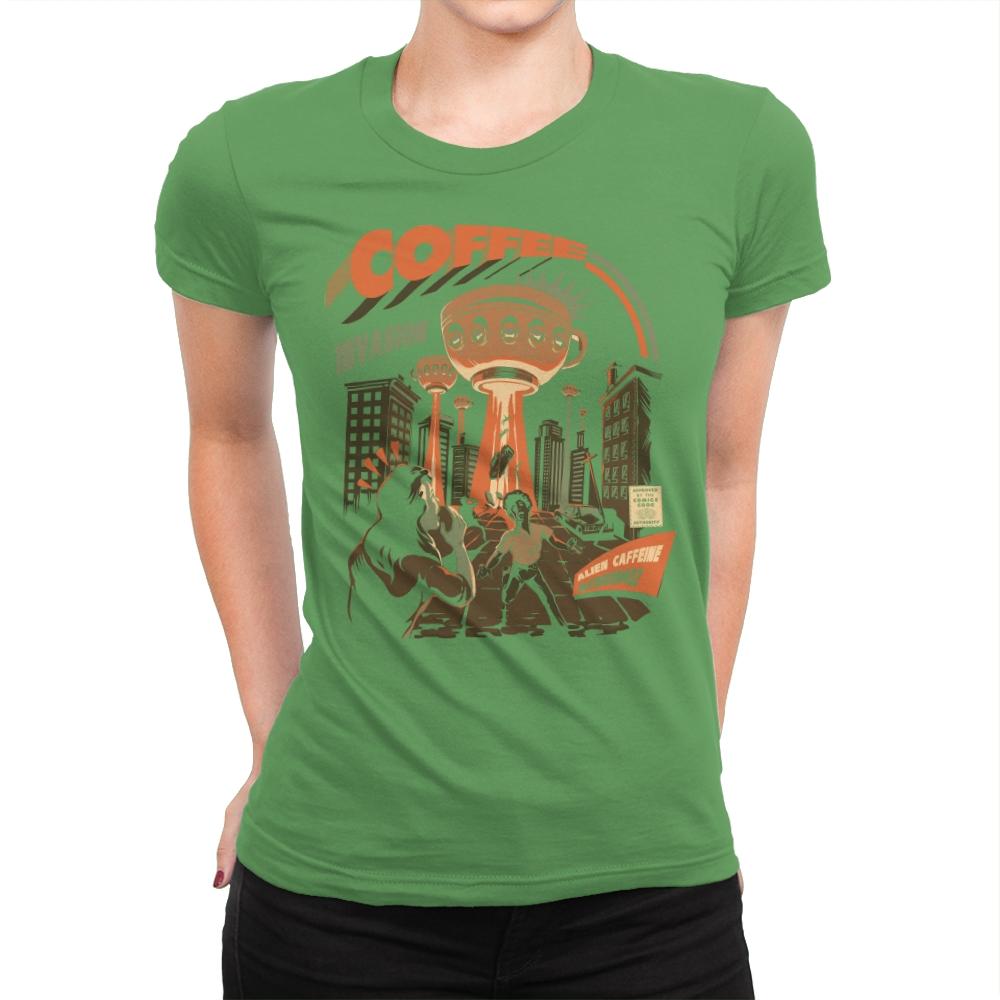 Coffee Invasion - Womens Premium T-Shirts RIPT Apparel Small / Kelly