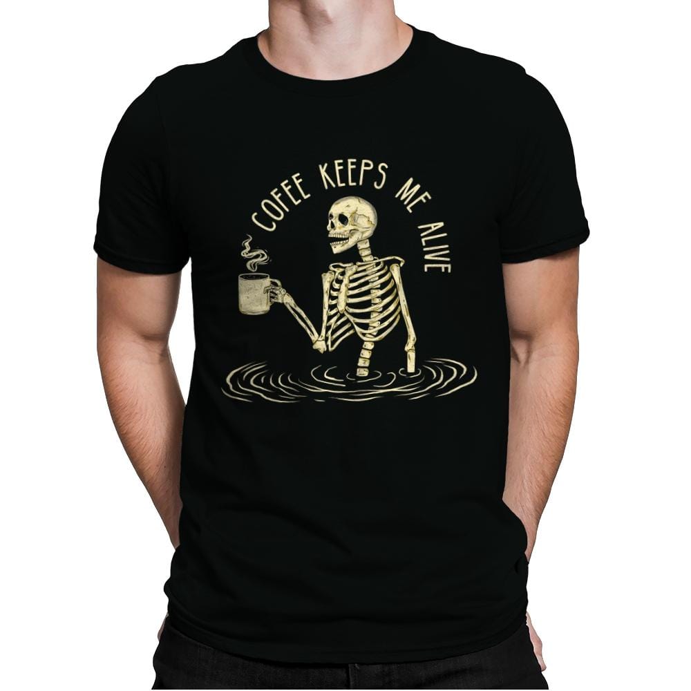 Coffee Keeps Me Alive - Mens Premium T-Shirts RIPT Apparel Small / Black