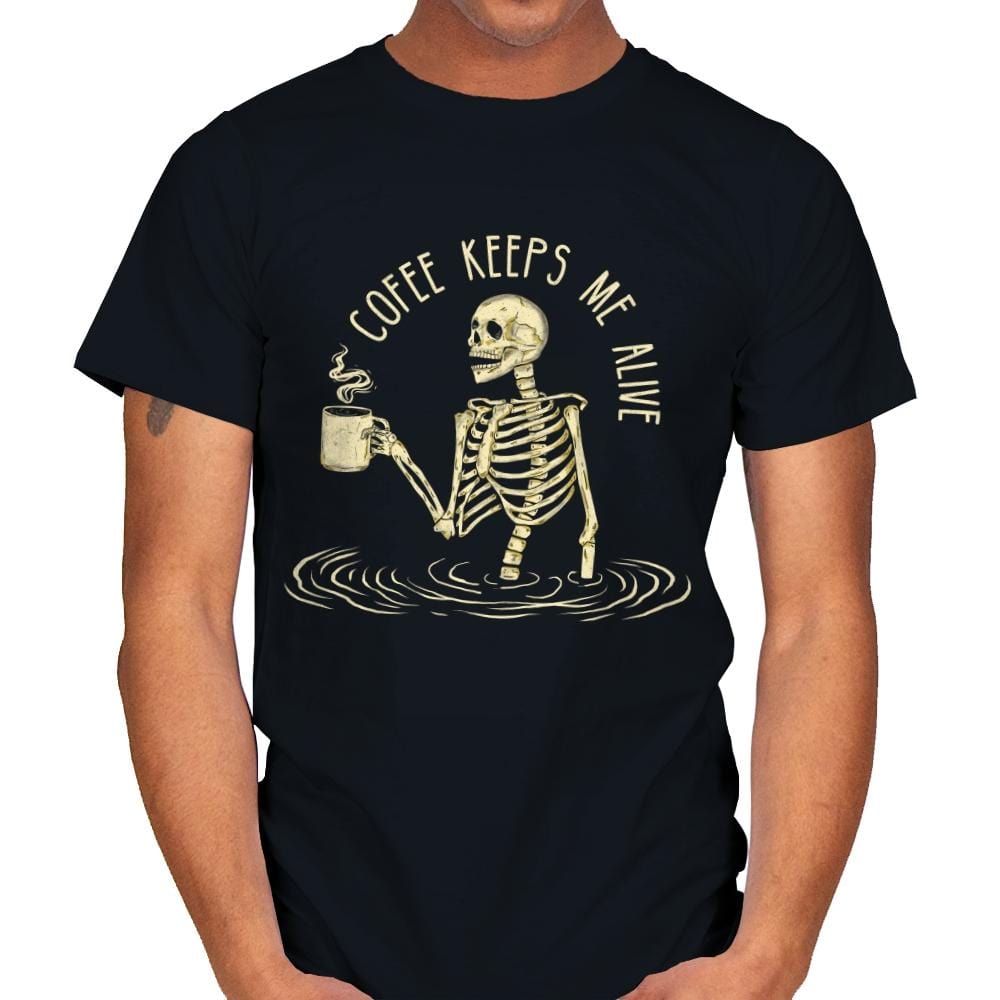 Coffee Keeps Me Alive - Mens T-Shirts RIPT Apparel Small / Black