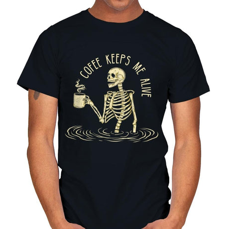 Coffee Keeps Me Alive - Mens T-Shirts RIPT Apparel Small / Black