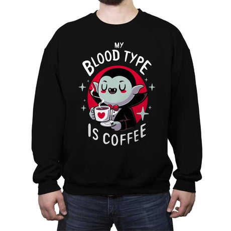 Coffee Vampire - Crew Neck Sweatshirt Crew Neck Sweatshirt RIPT Apparel Small / Black