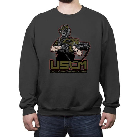 Colonial Facehugger - Crew Neck Sweatshirt Crew Neck Sweatshirt RIPT Apparel Small / Charcoal