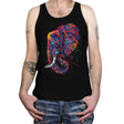 Colorful Elephant - Tanktop Tanktop RIPT Apparel X-Small / Black