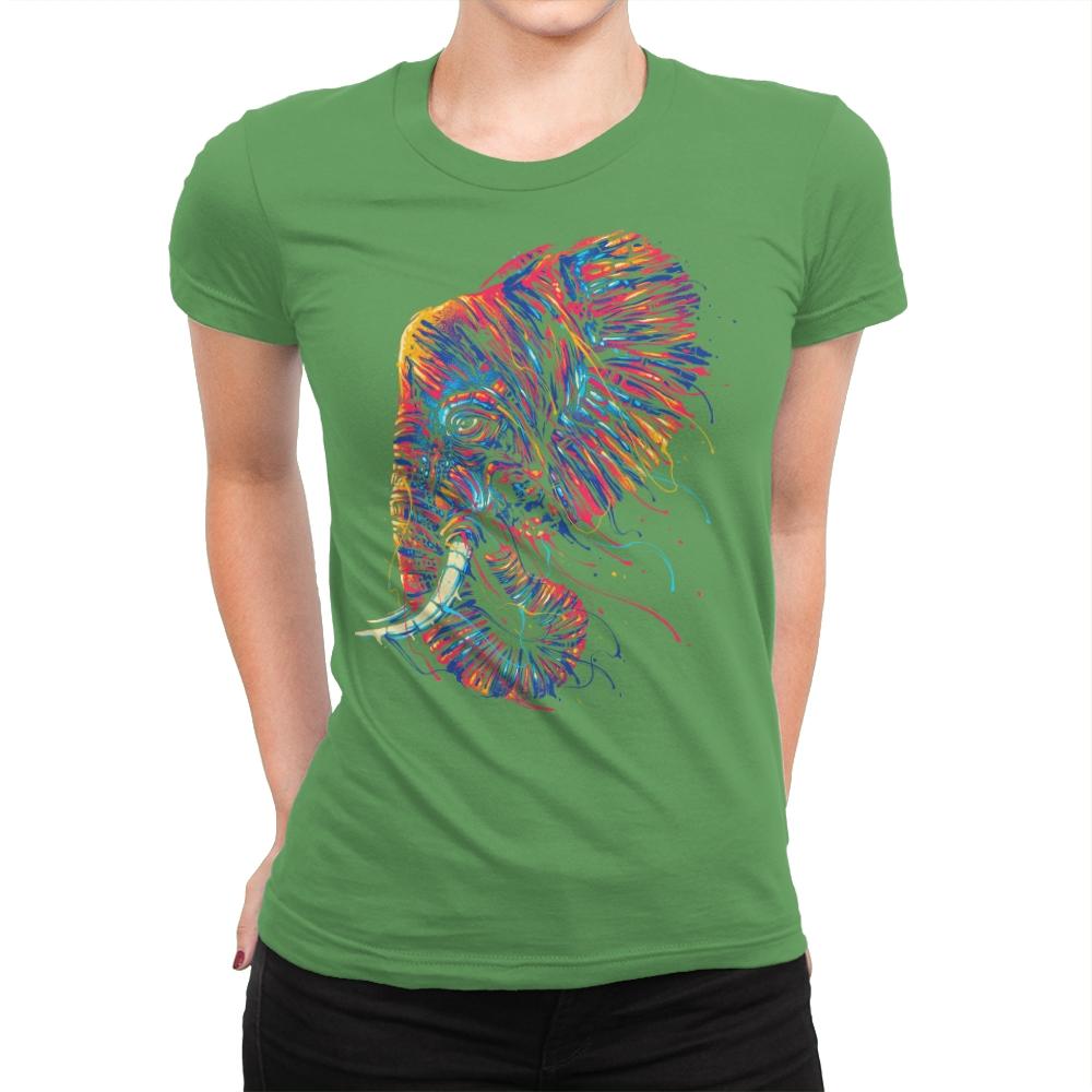 Colorful Elephant - Womens Premium T-Shirts RIPT Apparel Small / Kelly