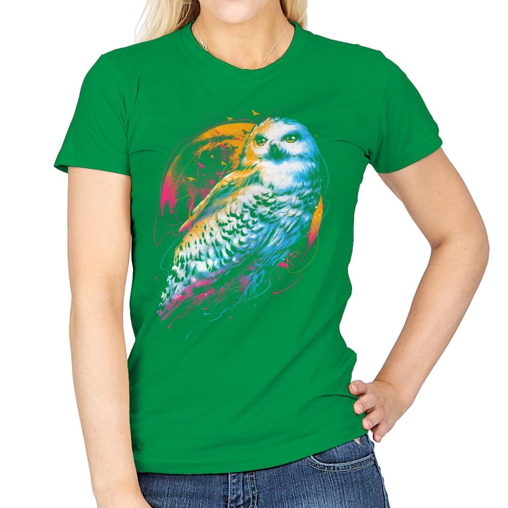 Colorful Owl - Womens T-Shirts RIPT Apparel Small / Irish Green