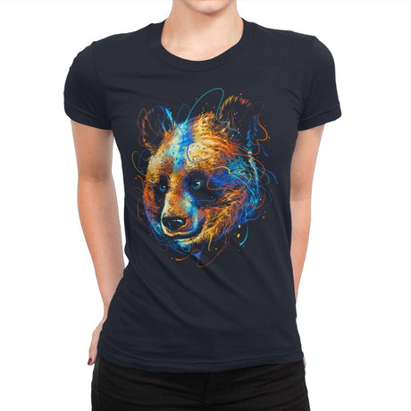 Colorful Panda - Womens Premium T-Shirts RIPT Apparel Small / Midnight Navy