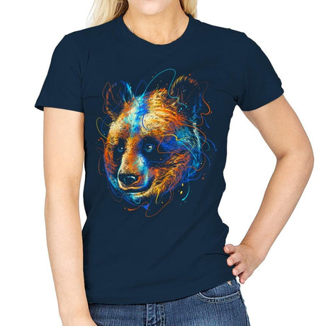 Colorful Panda - Womens T-Shirts RIPT Apparel Small / Navy