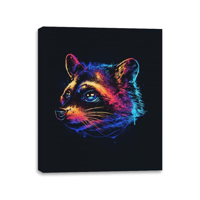 Colorful Raccoon - Canvas Wraps Canvas Wraps RIPT Apparel 11x14 / Black