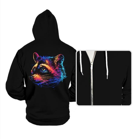 Colorful Raccoon - Hoodies Hoodies RIPT Apparel Small / Black