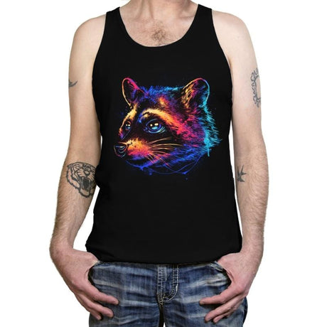 Colorful Raccoon - Tanktop Tanktop RIPT Apparel X-Small / Black