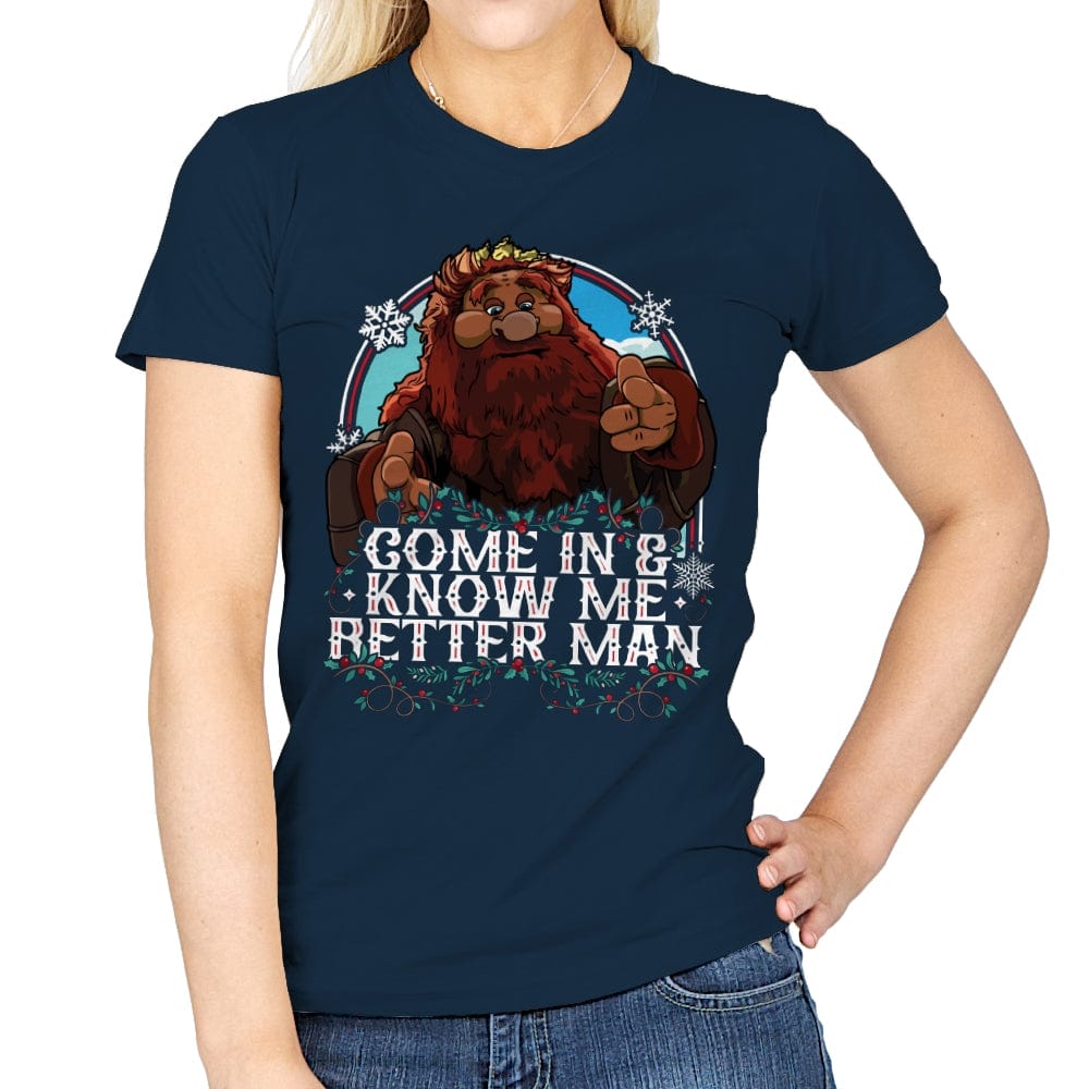 Come In and Know Me Better Man - Womens T-Shirts RIPT Apparel Small / Navy