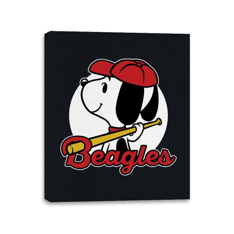 Comic Beagle Baseball - Canvas Wraps Canvas Wraps RIPT Apparel 11x14 / Black