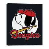 Comic Beagle Baseball - Canvas Wraps Canvas Wraps RIPT Apparel 16x20 / Black