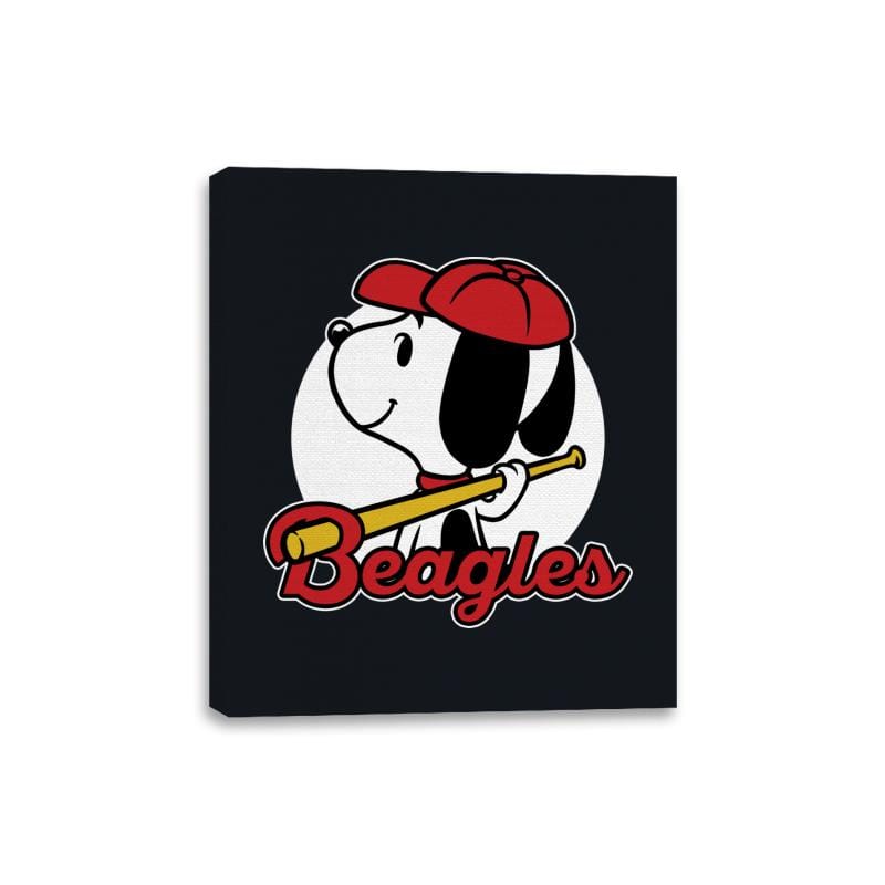 Comic Beagle Baseball - Canvas Wraps Canvas Wraps RIPT Apparel 8x10 / Black