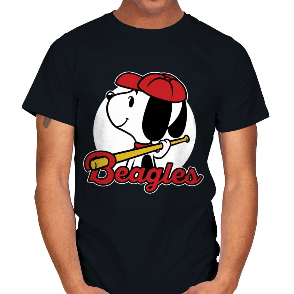 Comic Beagle Baseball - Mens T-Shirts RIPT Apparel Small / Black