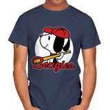 Comic Beagle Baseball - Mens T-Shirts RIPT Apparel Small / Navy