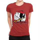 Comic Beagle Baseball - Womens Premium T-Shirts RIPT Apparel Small / Red