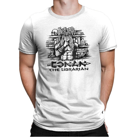 Conan the Librarian - Mens Premium T-Shirts RIPT Apparel Small / White