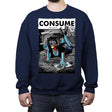 Consume Fiction - Crew Neck Sweatshirt Crew Neck Sweatshirt RIPT Apparel Small / Navy