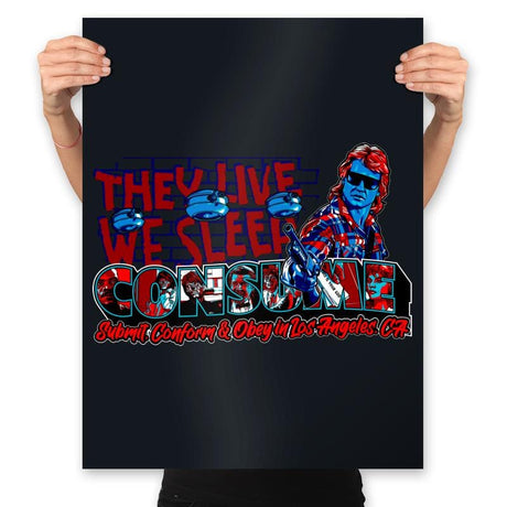 Consume & Obey in L.A. - Prints Posters RIPT Apparel 18x24 / Black