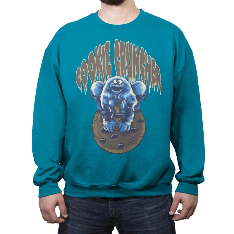 Cookie Cruncher - Crew Neck Sweatshirt Crew Neck Sweatshirt RIPT Apparel Small / Antique Sapphire