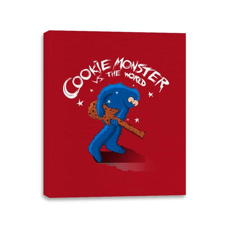 Cookie Monster vs The World - Canvas Wraps Canvas Wraps RIPT Apparel 11x14 / Red