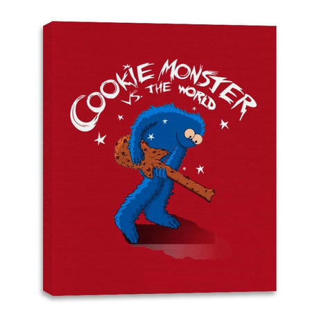 Cookie Monster vs The World - Canvas Wraps Canvas Wraps RIPT Apparel 16x20 / Red